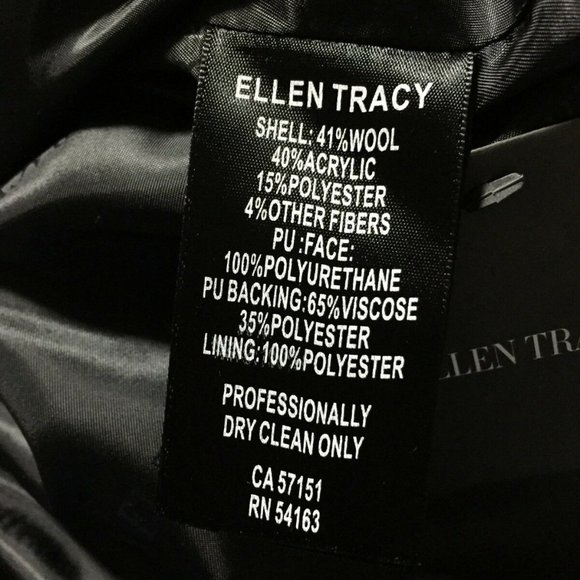 NWOT Ellen Tracy Women Winter Wool Fall Car Coat Outerwear Black/White, Size 6 - Picture 4 of 5